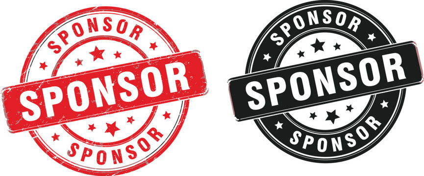 Sponsor stamp vector graphic resource for marketing and advertising campaign material design