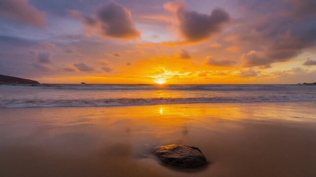 Atardecer en la playa en verano