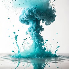 Teal Ink Explosion Abstract Fluid Art Photography, Color Splash, Underwater, Cyan, Dye Fluid art, abstract photography