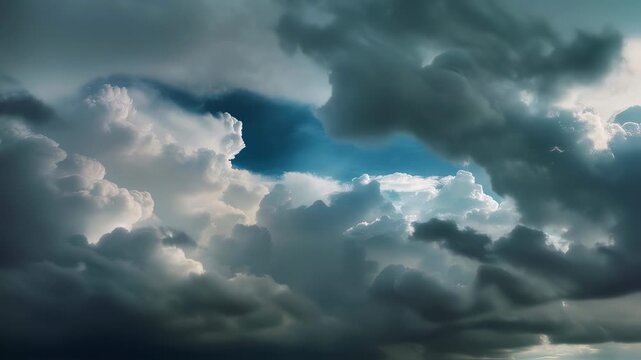 Massive stratocumulus cloud bank towering over an open landscape as a cold front advances, signaling a dramatic weather shift under muted sunlight and brooding skies