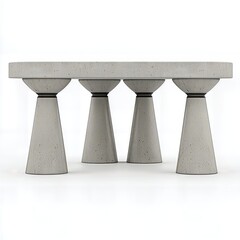 Modern Grey Speckled Concrete Coffee Table with Tapered Legs