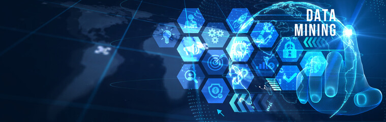 Data mining concept. Business, modern technology, internet and networking concept. 3d illustration