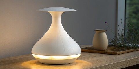 White Vase-Shaped LED Table Lamp Soft Ambient Lighting, Modern Design, Home Decor, table lamp, ambient lighting