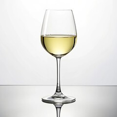 White Wine Glass Still Life Minimalist Composition, Reflective Surface, Chardonnay, Wine Photography Chardonnay, Still Life Photography