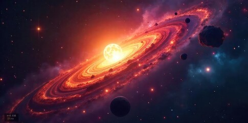 A dying star's ethereal glow fades into the cosmic void, leaving behind a nebula of vibrant dust and gas A poignant image representing the end of a celestial life cycle , breathtaking, colors