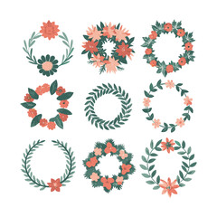 Delicate Floral & Leafy Wreaths Collection
