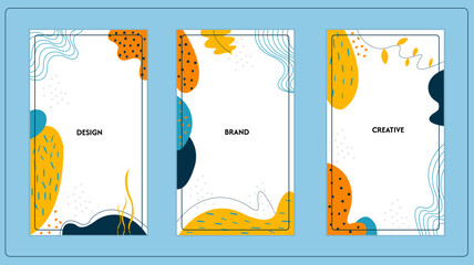 Modern abstract cover set, minimalist cover design. Clean and colorful background, vector illustration.