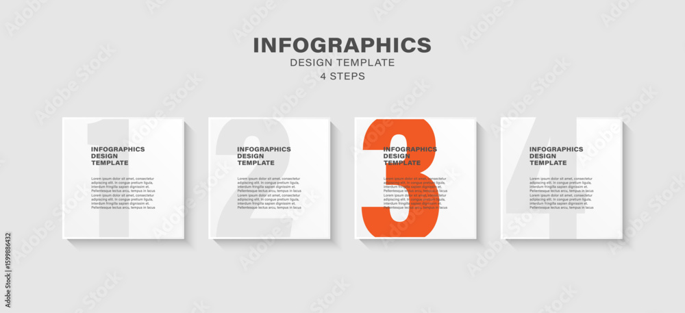 Fototapete modern design infographic template. four steps or options infographic layout with space for icons an