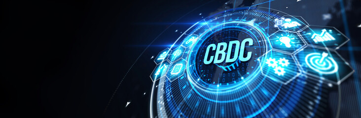 CBDC Central Bank Digital Currency Concept. 3d illustration