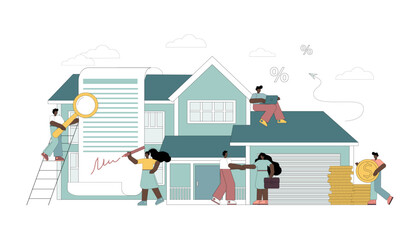 Concept mortgage loan. Home loan. Investing money in real estate. Purchase of real estate.