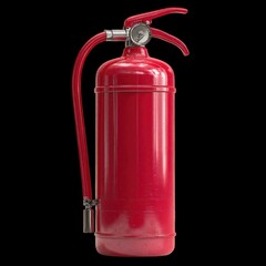 Red fire extinguisher against black background