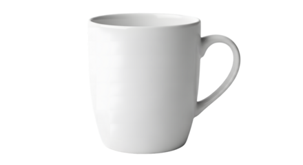 White Ceramic Coffee Mug, Transparent Background