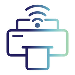 Smart Printer Icon On Line Gradient Stlye