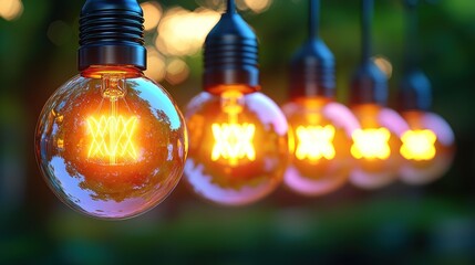 Glowing String Lights illuminating the Night
