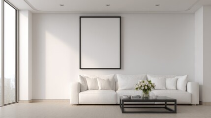Fototapeta premium Modern, minimalist living room (9)