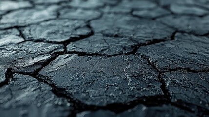Cracked Earth Texture: A Dark, Abstract Close-Up