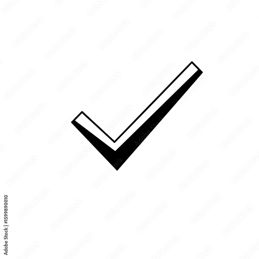 Poster simple black check mark symbol in minimalist style