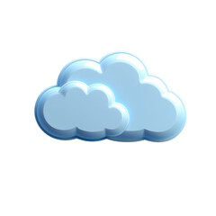 Glossy blue cloud icon with smooth, rounded design, representing clear sky