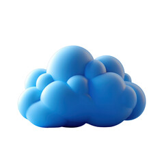 Vibrant blue cloud shape with smooth, rounded design, evoking playful and whimsical feeling