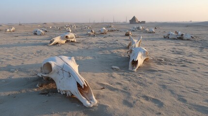 Obraz premium Desert skulls in soft morning light