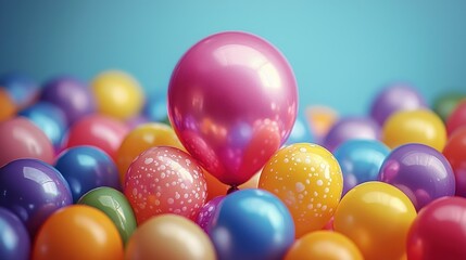 A Colorful Celebration: A vibrant collection of balloons in various shades, creating a joyful and festive atmosphere.