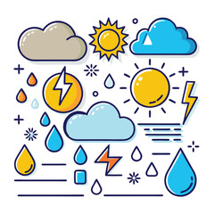 Playful Weather & Nature Doodle Set
