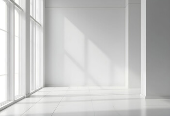 Bright and spacious interior designed with large windows allowing natural light to flow through a minimalist space