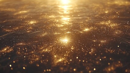 Golden Hour: Sparkling Water Surface at Sunset
