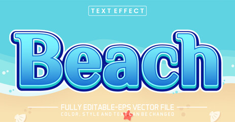 Beach font Text effect editable