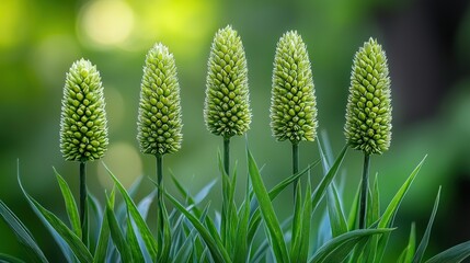Serene Green Blossoms: A symphony of nature's artistry