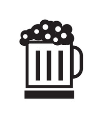 A frothy beer mug, full and ready to drink.