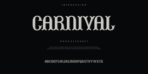 Carnival custom minimal abstract alphabet fonts. Typography logo creative font. vector illustration