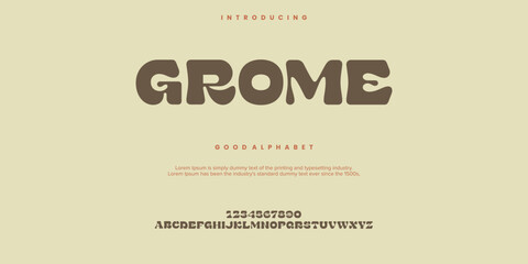 Grome custom minimal abstract alphabet fonts. Typography logo creative font. vector illustration