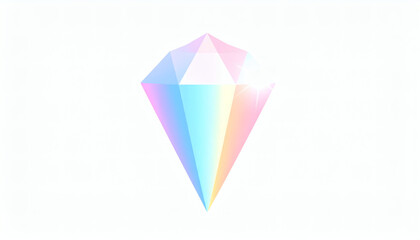 Light Refraction Ray Through Prism Crystal with Diamond Shine, Rainbow Optical Effect and Spectrum Reflection