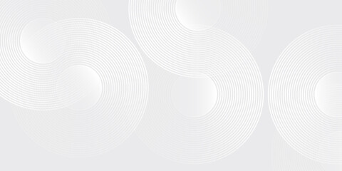 Modern white glowing geometric lines on gray background abstract simple design