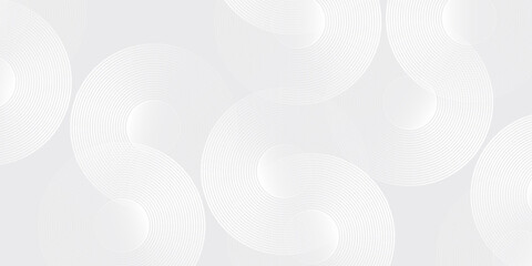 Modern white glowing geometric lines on gray background abstract simple design illustration © NOR