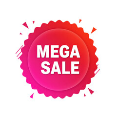 Mega sale promotional marketing discount offer advertisement on transparent background