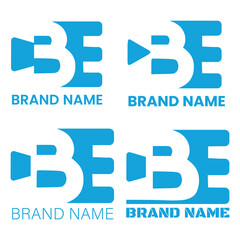 Dynamic Blue "B and E " Logo Design for Business Branding