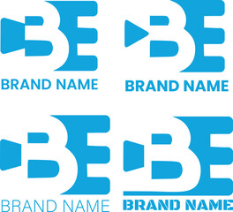 Dynamic Blue "B and E " Logo Design for Business Branding