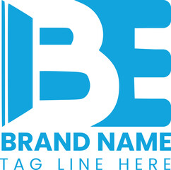 Dynamic Blue "B and E " Logo Design for Business Branding