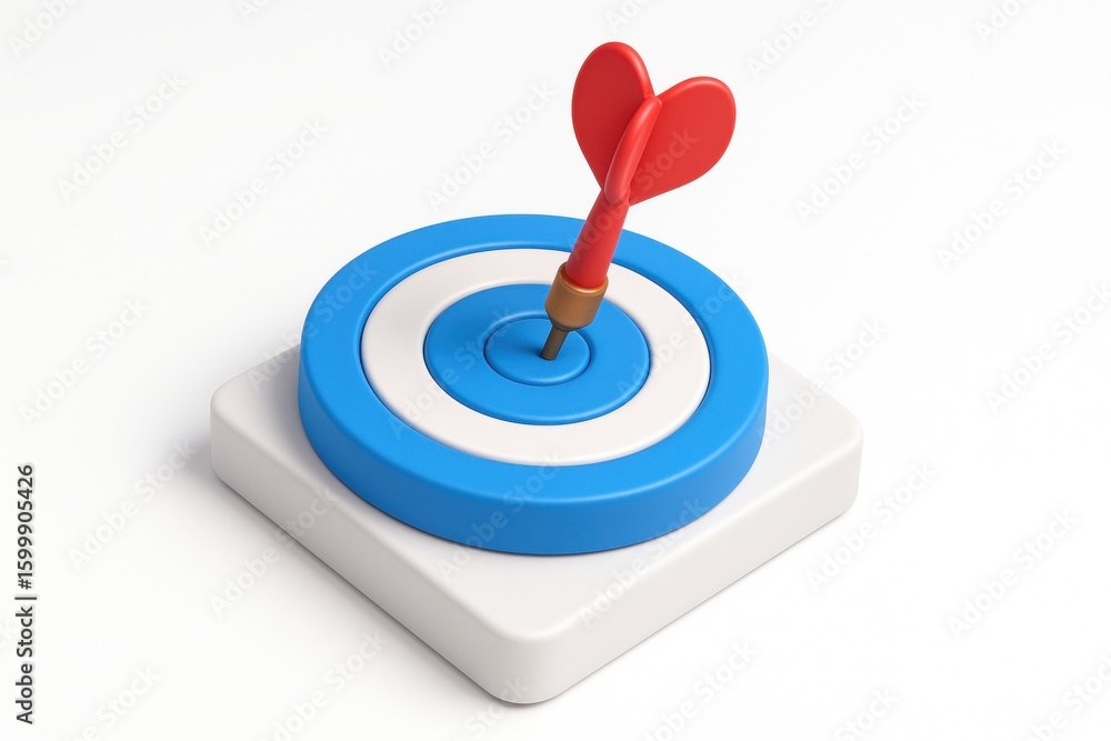 Poster target accuracy: capturing the essence of focus and precision, this close-up shot highlights a dart,
