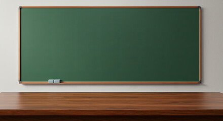 Wooden Table and Blank Board View