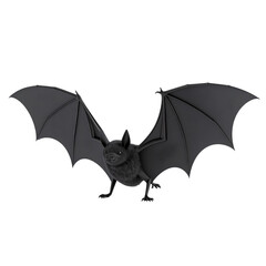 arafed bat with open wings in the dark with a black background