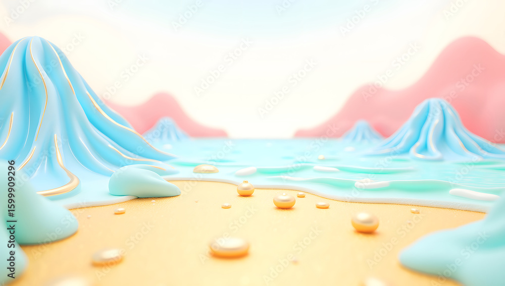 Poster dreamy soft gradient color abstract background