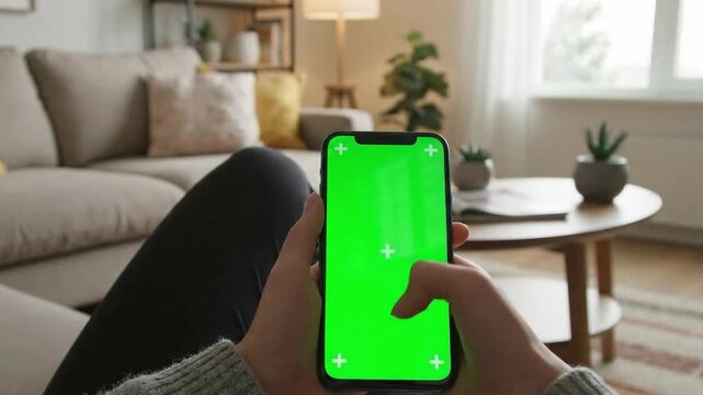 Scrolling Through Social Media on Mobile &ndash; Green Screen Mockup Footage for App Promo