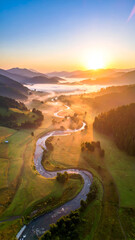Sunrise River Valley Aerial View.