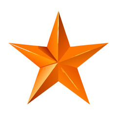 Fototapeta premium 3d orange metal star isolated 