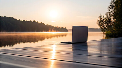 sunrise over the river