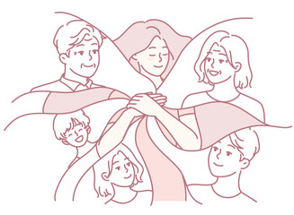 A visual representation showcasing the unity and support shared among a diverse group of members working together