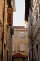 Narrow Street View in Historic Town